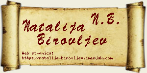 Natalija Birovljev vizit kartica